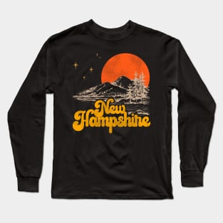 Vintage State of New Hampshire Mid Century Distressed Aesthetic Long Sleeve T-Shirt